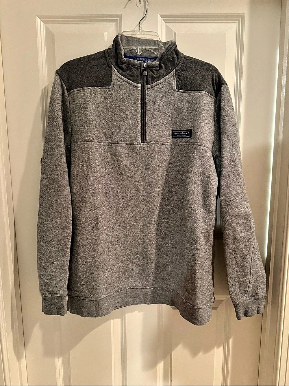 Vineyard Vines The Shep Shirt Gray & Blue Quarter-Zip Pullover Size Medium